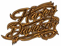 H-D wordmark logo embroidery design