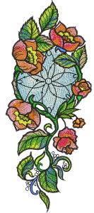 Decoration with poppies embroidery design
