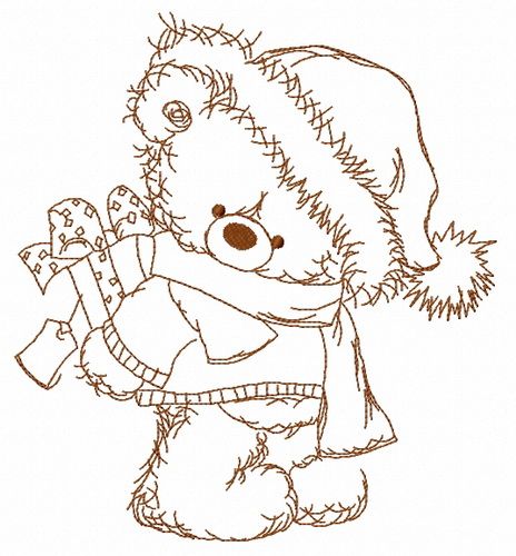 Christmas teddy bear 10 machine embroidery design