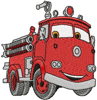 Red Fire Truck machine embroidery design
