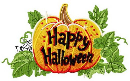Happy Halloween pumpkin machine embroidery design