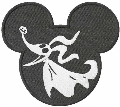 Mickey ghost zero embroidery design