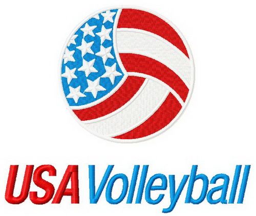 USA volleyball machine embroidery design