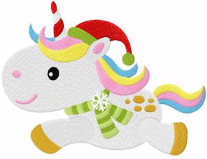 Baby unicorn santa embroidery design