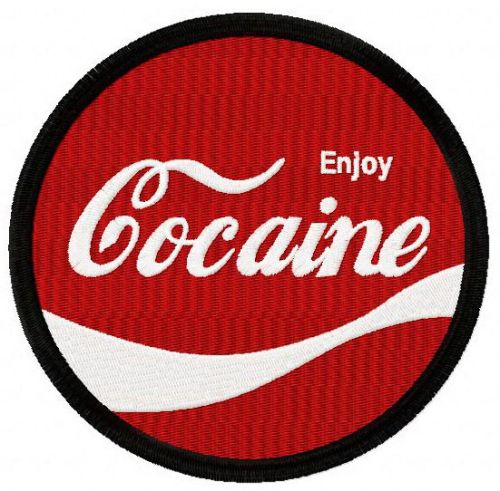 Enjoy cocaine machine embroidery design