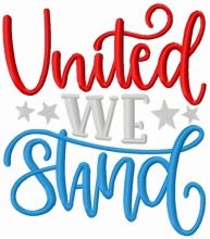 United we stand embroidery design