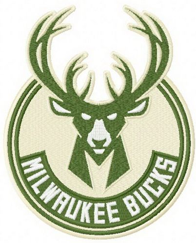 Milwaukee Bucks logo 3 machine embroidery design