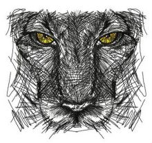 Predator's sketch embroidery design