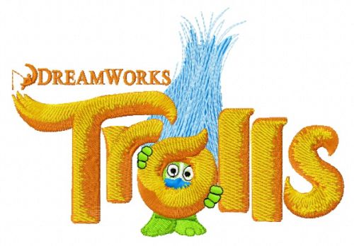 Trolls logo machine embroidery design