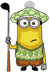 Golfing Minion embroidery design