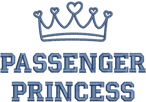 Passenger princess embroidery design
