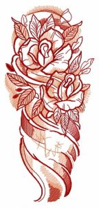 Wrapped roses embroidery design