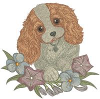 Cocker Spaniel puppy embroidery design