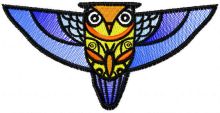 Patterned owl embroidery design