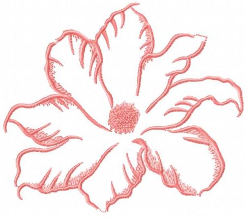 Pink flower free machine embroidery design 15
