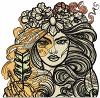 Autumn inspiration embroidery design