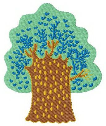 Magic tree machine embroidery design