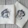 Cat designs embroidered