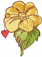 Flower and heart free embroidery design