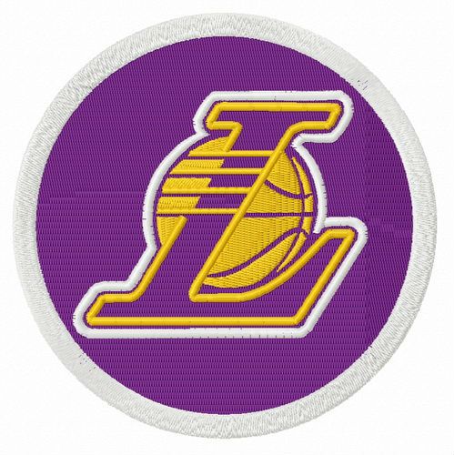 Los Angeles Lakers alternative round logo machine embroidery design