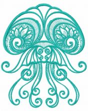 Jellyfish ornamental embroidery design