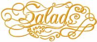 Salads embroidery design