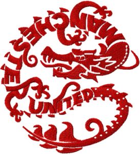 Red dragon embroidery design