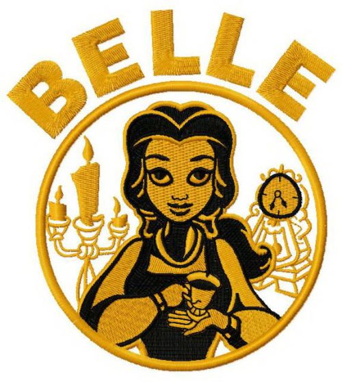 Belle machine embroidery design