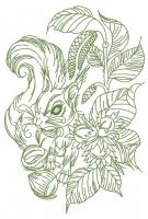 Squirrel with hazelnut 2 embroidery design