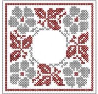 Flower block cross stitch free embroidery design 2