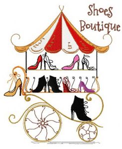 Shoes boutique embroidery design