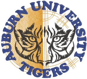 Auburn University Tigers art logo embroidery design