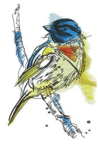 Robin bird embroidery design