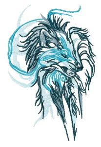 Wolf spirit embroidery design