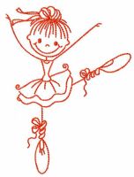 Funny ballet girl free embroidery design