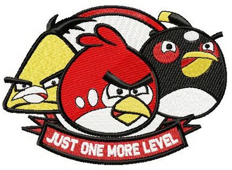 Angry Birds badge machine embroidery design