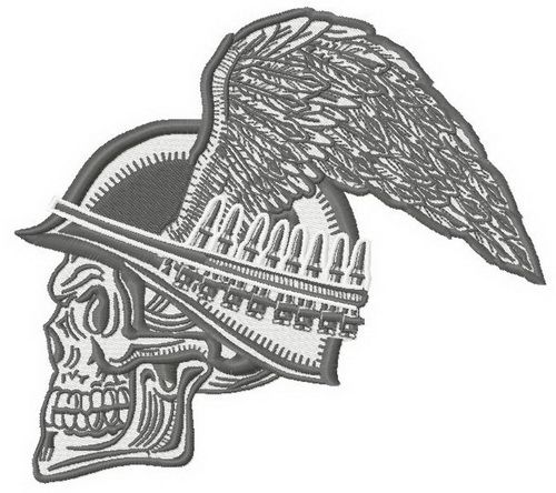 Biker's skull 2 machine embroidery design