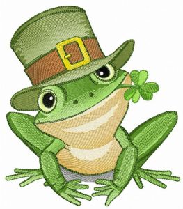 Irish frog embroidery design