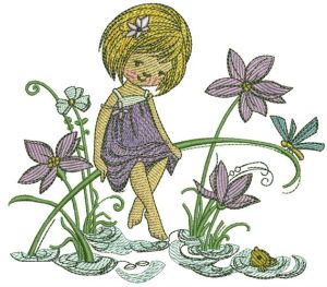 Tiny girl embroidery design