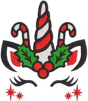 Magical adventures of Christmas unicorns embroidery design