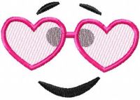Pink glasses free embroidery design