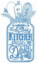 Kitchen utensils embroidery design