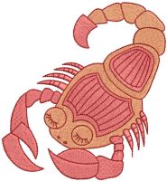 Red scorpion embroidery design