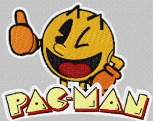 Diseño de bordado de Pac-Man.