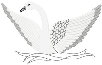 swan free machine embroidery design
