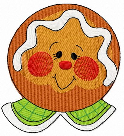 Gingerbread man 6 machine embroidery design