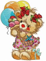 Ice cream for teddy bear embroidery design