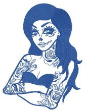 Tattooed girl 2 embroidery design