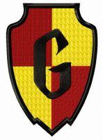 G magic badge embroidery design