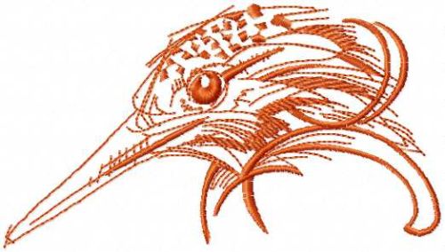 Woodpeckers head free embroidery design